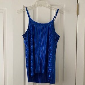 H&M Shimmery Royal Blue Pleated Spaghetti Strap Camisole